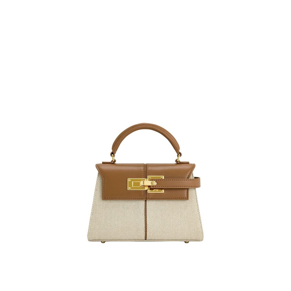 6752 Elise Top Handle Bag - Brown Canvas